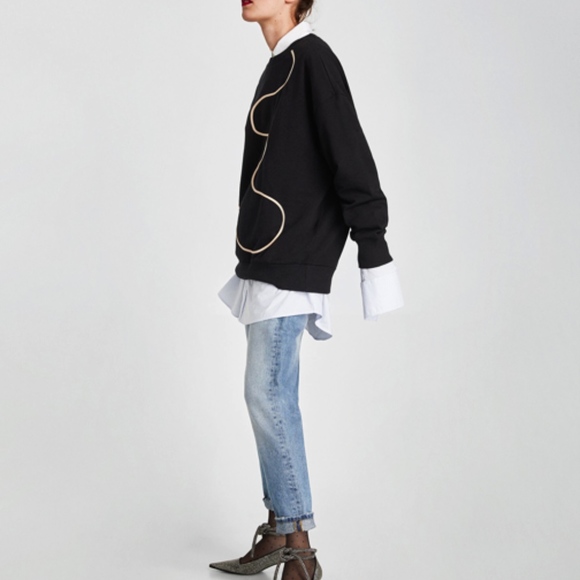 Zara Sweater long sleeves size S Black - Picture 7 of 8